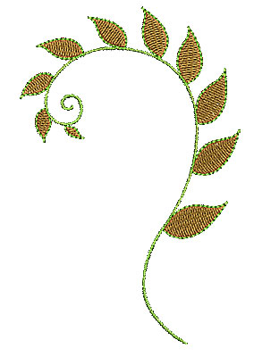 Embroidery Design: Floral swirl 2 3.21w X 4.95h