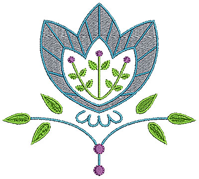 Embroidery Design: Summer floral 1 4.96w X 4.44h