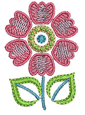 Embroidery Design: Summer flower 11 1.37w X 2.01h