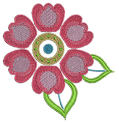 Embroidery Design: Summer flower 17 4.96w X 5.18h