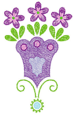 Embroidery Design: Summer flower 19 3.42w X 5.51h