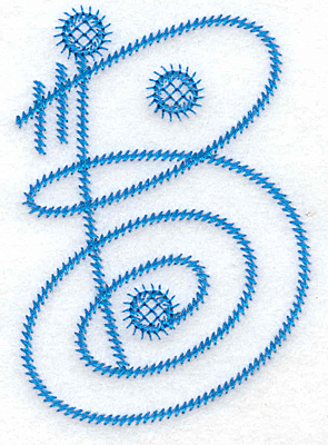 Embroidery Design: B large 2.54w X 3.65h
