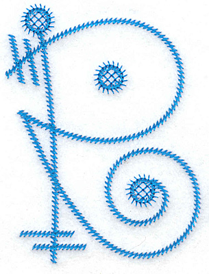 Embroidery Design: R large 2.86w X 3.85h