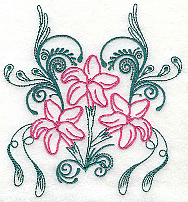 Embroidery Design: Sweet Jasmine design A large 7.31w X 8.06h