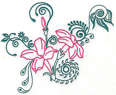 Embroidery Design: Sweet Jasmine design B large 8.88w X 7.25h