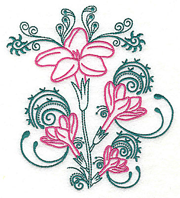 Embroidery Design: Sweet Jasmine design C large 7.31w X 8.06h