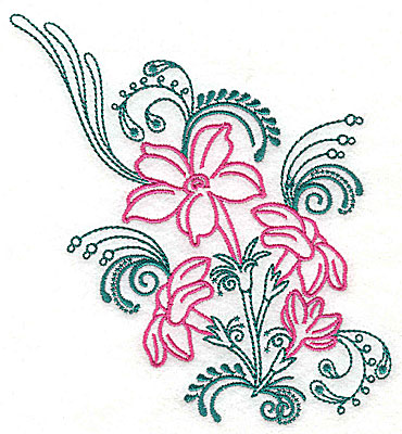 Embroidery Design: Sweet Jasmine design E large 7.25w X 8.00h
