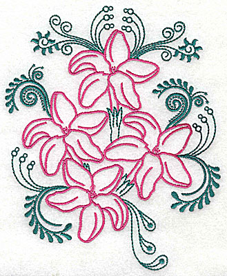 Embroidery Design: Sweet Jasmine design H large 7.38w X 9.00h