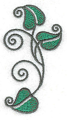 Embroidery Design: Leaves and vines B 1.63w X 3.01h