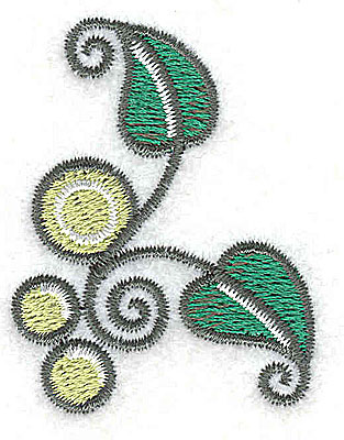 Embroidery Design: Leaves and vines C 1.55w X 2.01h