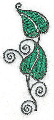 Embroidery Design: Leaves and vines D 1.43w X 3.41h