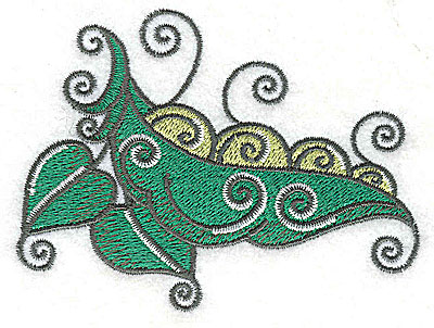 Embroidery Design: Peapod leaves and vines3.76w X 2.83h