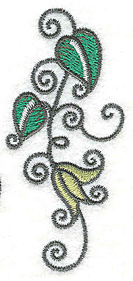 Embroidery Design: Leaves and vines G 1.45w X 3.15h