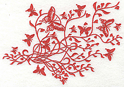 Embroidery Design: Butterfly swirl single color 6.97w X 4.93h