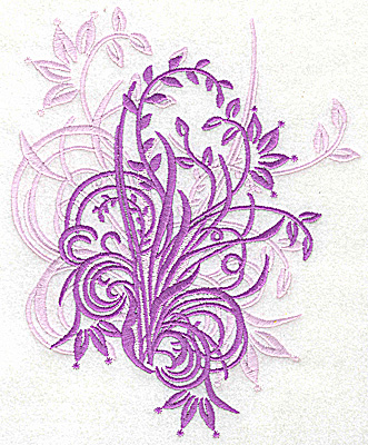 Embroidery Design: Floral swirl large 6.29w X 7.74h