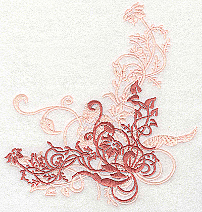 Embroidery Design: Floral ivy swirl large 6.45w X 6.90h