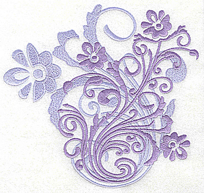 Embroidery Design: Flower swirl large 6.85w X 6.45h