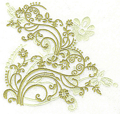 Embroidery Design: Floral variation swirls large 6.86w X 6.45h