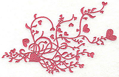 Embroidery Design: Heart swirls single color 6.97w X 4.49h