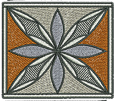 Embroidery Design: Southwest flower square design 3.15w X 2.74h