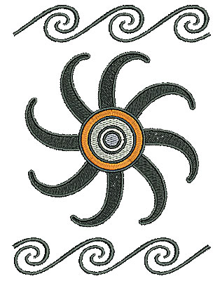 Embroidery Design: Southwest sun swirls 4.49w X 6.11h
