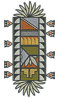 Embroidery Design: Southwest decorative design with triangles 3.57w X 6.77h