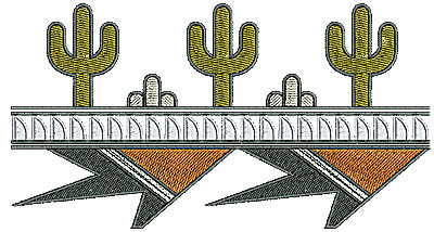 Embroidery Design: Southwest cactus textended border 6.78w X 3.64h