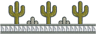 Embroidery Design: Southwest cactus border 6.76w X 1.72h