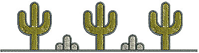 Embroidery Design: Southwest simple cactus border 6.76w X 1.72h