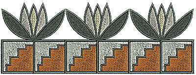 Embroidery Design: Southwest floral aztec border 6.23w X 2.30h