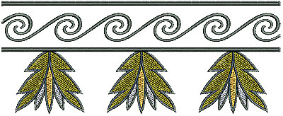 Embroidery Design: Southwest swirl floral border 6.21w X 2.50h