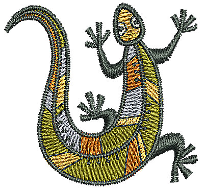 Embroidery Design: Southwestern gecko 1.75w X 1.65h