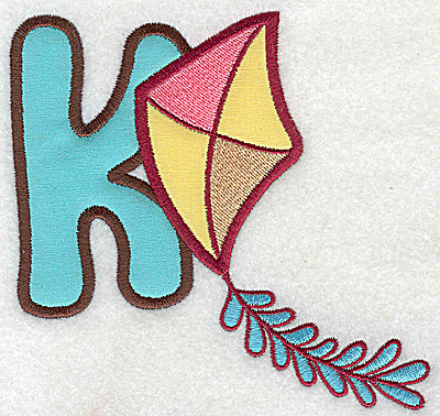 Embroidery Design: K kite large double applique 4.80w X 4.98h
