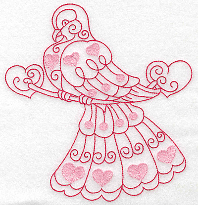 Embroidery Design: Love bird 4 jumbo 6.51w X 6.99h
