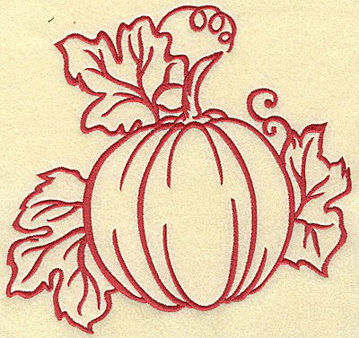 Embroidery Design: Pumpkin large 7.36w X 6.99h