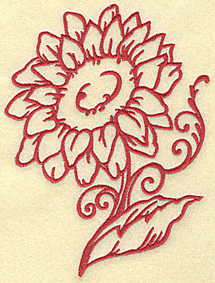 Embroidery Design: Sunflower large 5.16w X 6.97h