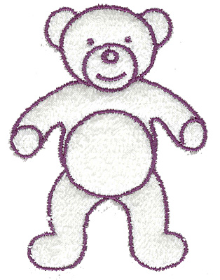 Embroidery Design: Teddy bear outline large 2.81w X 3.82h