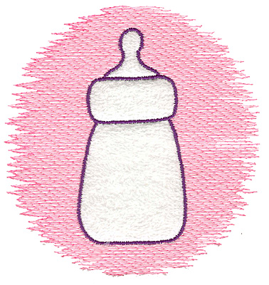 Embroidery Design: Trapunto baby bottle large 4.76w X 4.97h