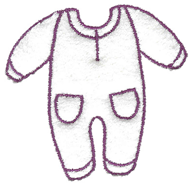 Embroidery Design: Infant sleeper outline large  3.39w X 3.18h