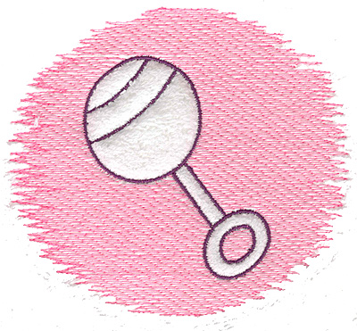 Embroidery Design: Trapunto rattle large 4.98w X 4.39h