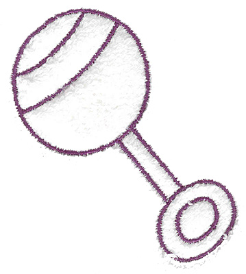 Embroidery Design: Rattle outline large 2.75w X 3.23h