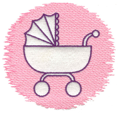 Embroidery Design: Trapunto baby carriage large 4.99w X 4.66h