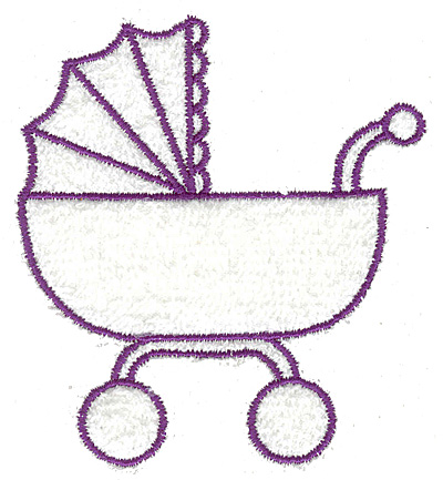Embroidery Design: Baby carriage outline large 3.38w X 3.72h
