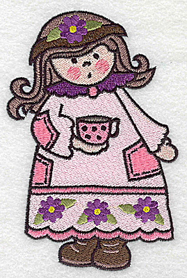 Embroidery Design: Cute girl large 3.23w X 4.98h