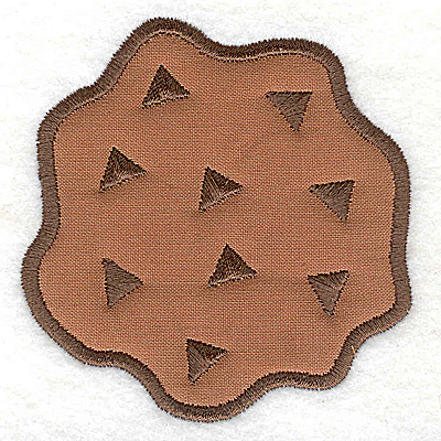 Embroidery Design: Chocolate chip cookie applique 3.37w X 3.47h