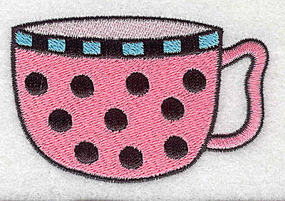 Embroidery Design: Polka dot teacup 3.16w X 1.09h