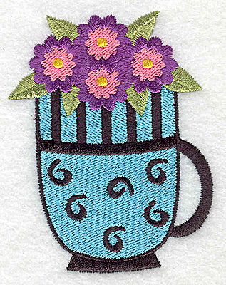 Embroidery Design: Flowers in a mug 2.71w X 3.51h