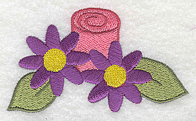 Embroidery Design: Flowers with candle 3.41w X 2.00h