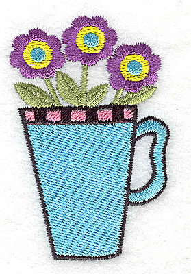 Embroidery Design: Three flowers in a mug 1.86w X 2.92h