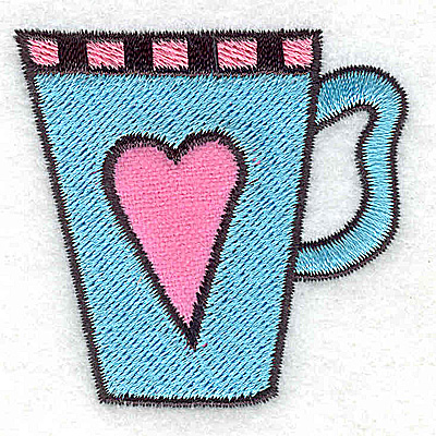 Embroidery Design: Teacup with heart 2.20w X 2.15h